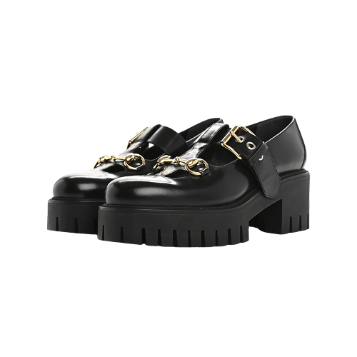 Gucci horsebit lug sole mary jane shoes black