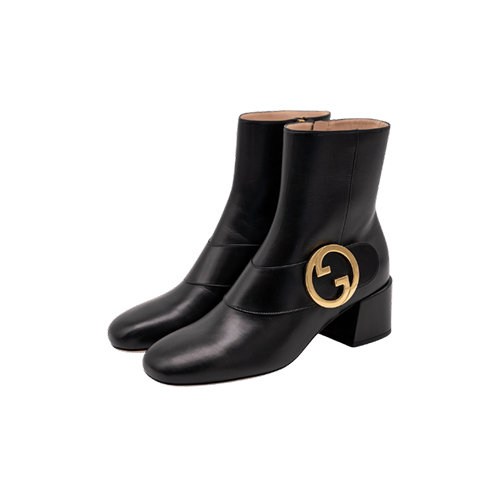 Gucci gg blondie black leather ankle boots black