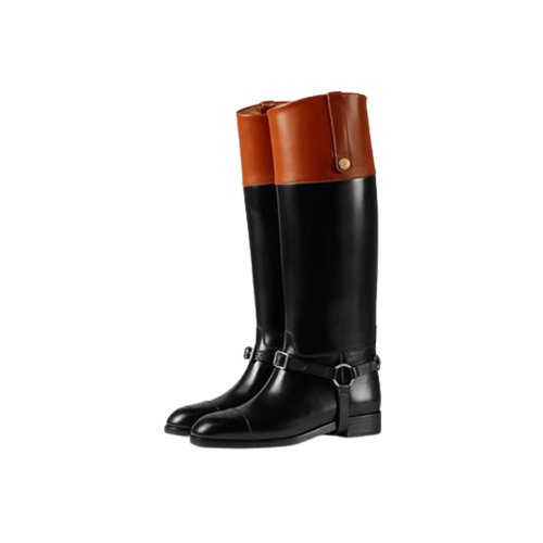 Gucci Zelda two tone Knee high black brown boots black with brown