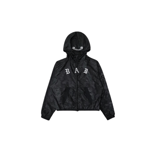 Mystic Nylon Reflective Hooded Zip-Up - Black Camo S