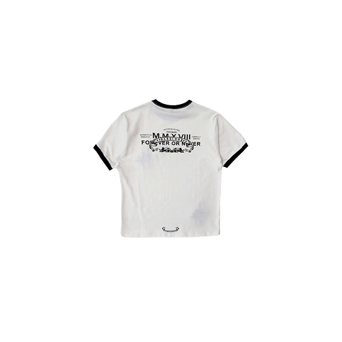 Cosmo Multi Patch Ringer T-Shirt - White