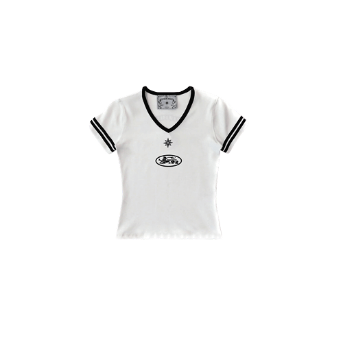 91 V-Neck Jersey T-Shirt - White S