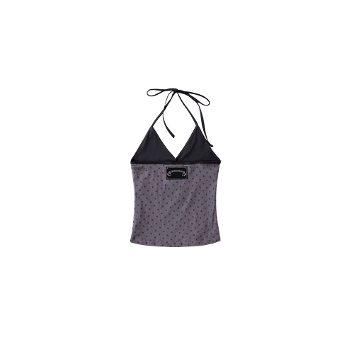 Splash Dot Halter Tank - Grey S