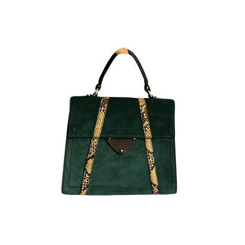 Coccinelle dark green suede bag