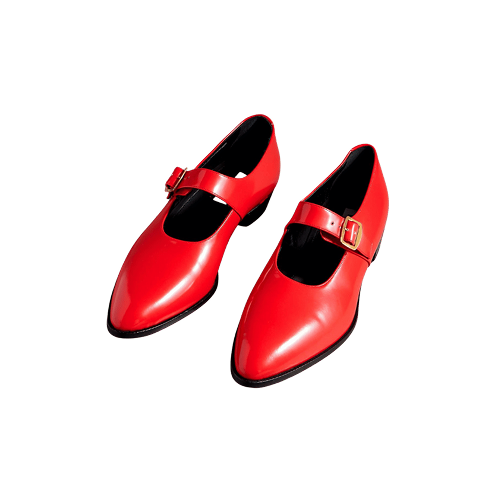 Bally gerwin glossed leather mary jane flats