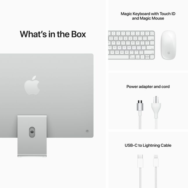 タ*ト様 iMac Silver/8C CPU/7C GPU/8GB/512GB CTO iMac 24″ cu procesor Apple M3, 8 nuclee CPU si 8 nuclee GPU