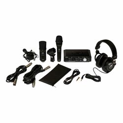 Mackie Recording bundle with Onyx Producer interface, EM89D dynamic mic, EM91C condenser mic and MC-100 headphones