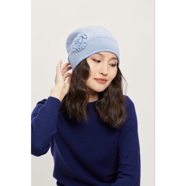 Flower slouch beanie
