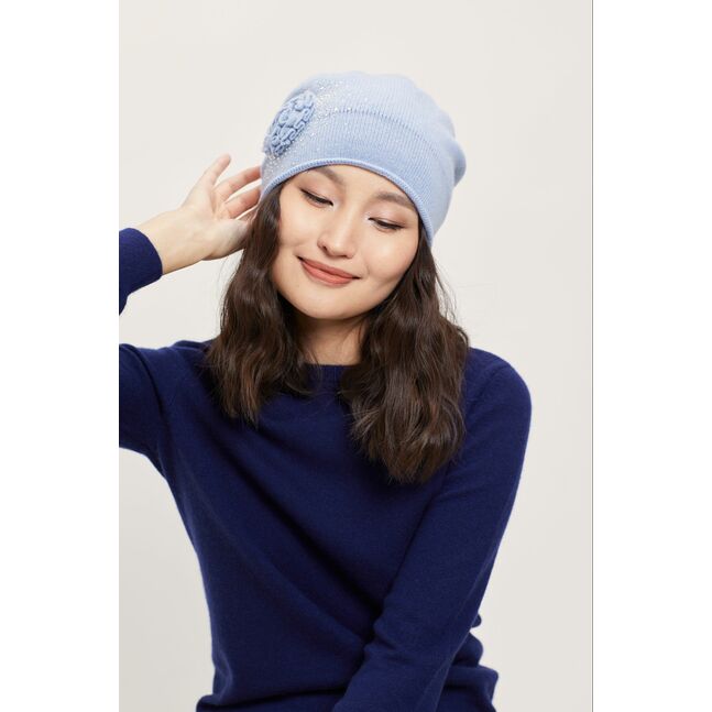 Flower slouch beanie