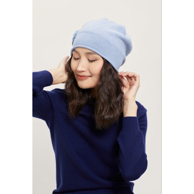 Flower slouch beanie