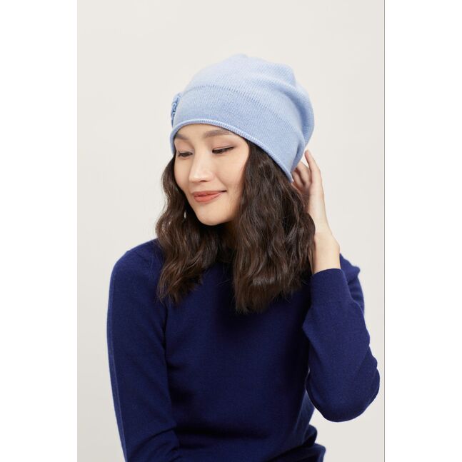 Flower slouch beanie