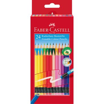 Colour pencils erasable 24xcardboard box