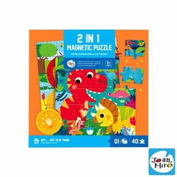 2 in 1 magnetic puzzle-Were dinosaurs alive today？