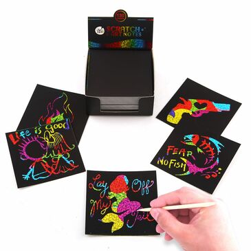 Scratch Art Notes Set-Rainbow Holographic 