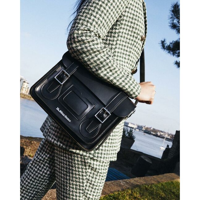 11 LEATHER SATCHEL BLACK+BLACK KIEV & SMOOTH