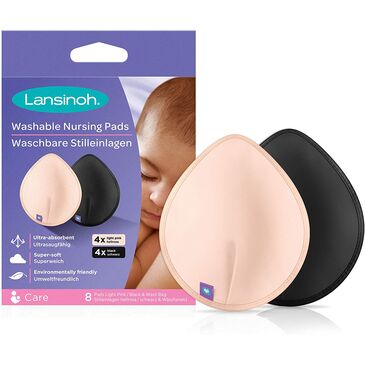 Lansinoh Washable pads Хөхний сүү шингээгч хар 8ш
