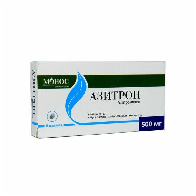 Азитрон 500мг №6