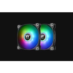 Thermaltake Pure Duo 14 140mm 1500rpm ARGB Sync Radiator Fan, 2 Pack (Black)