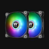 Thermaltake Pure Duo 14 140mm 1500rpm ARGB Sync Radiator Fan, 2 Pack (Black)
