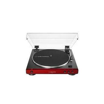 Audio-Technica AT-LP60X (RD) Fully Automatic Belt-Drive Turntable, Red