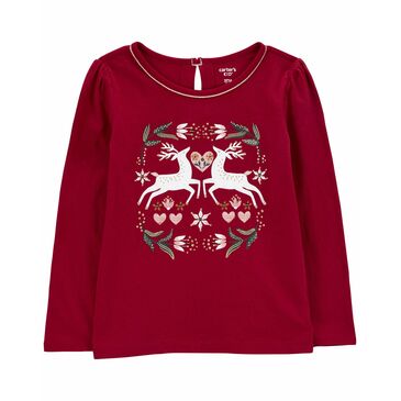 Holiday Collection F22 red deer top