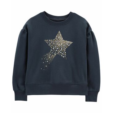WI22 BG Fleece Crew navy star pllover lounge