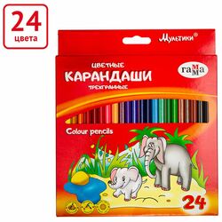 Өнгийн харандаа Гамма мультики 24 өнгө улаан