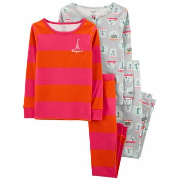 4pc Cotton PJ Grey Snowglobe Prt LLLL