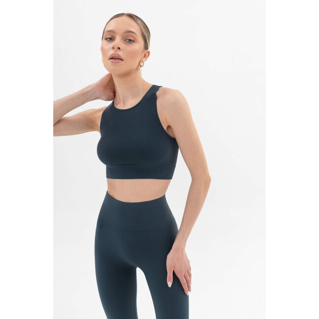 Essential Rib Crop Top blue