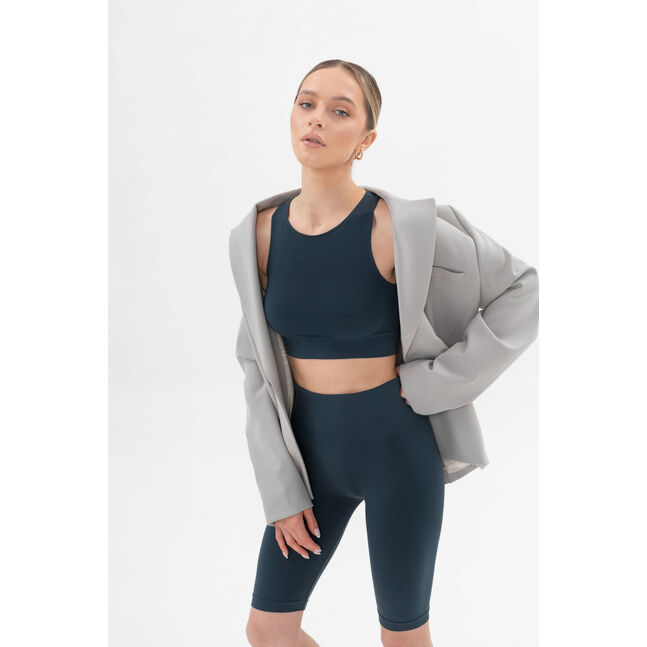 Essential Rib Crop Top blue