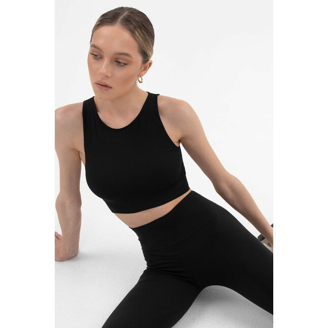 Essential Rib Crop Top black