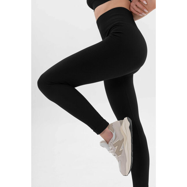 Power Rib High Rise Leggings black