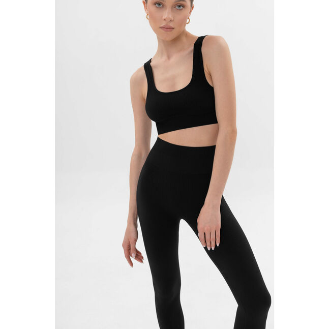 Power Rib High Rise Leggings black