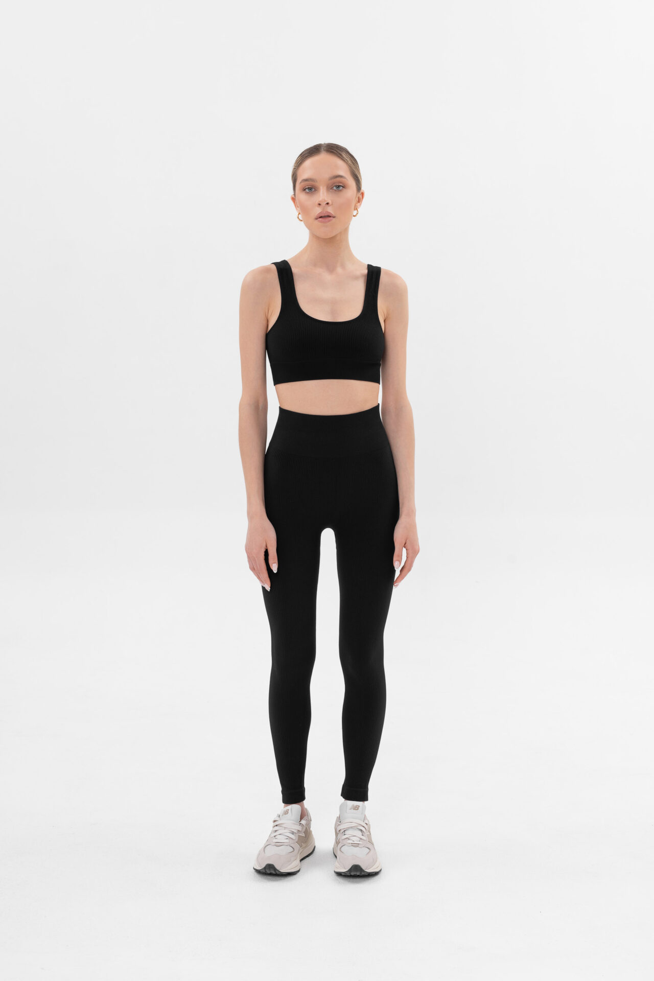 Power Rib High Rise Leggings black