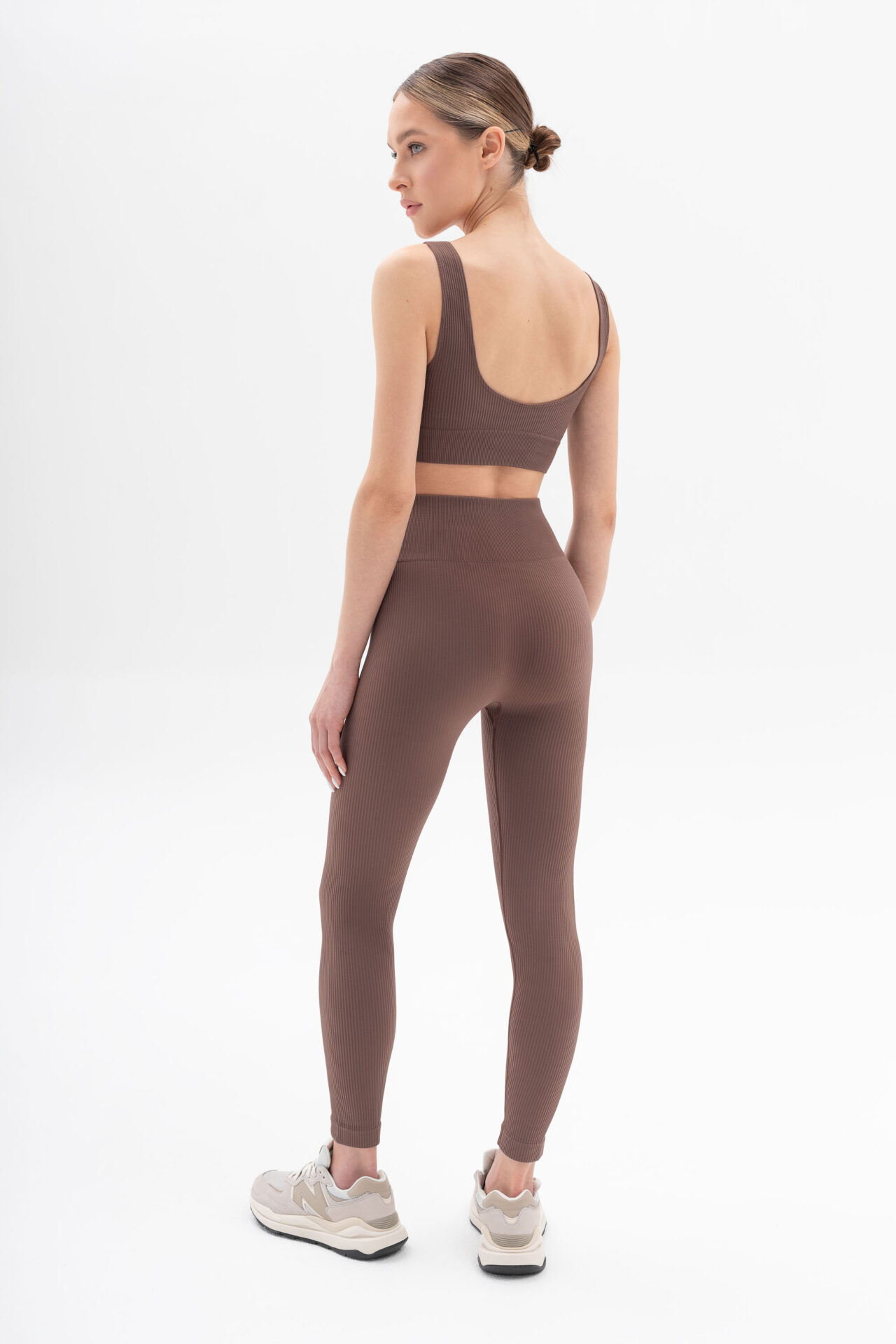 Power Rib High Rise Leggings brown