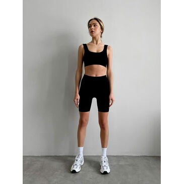 Power Rib Mid Rise Bike Shorts black