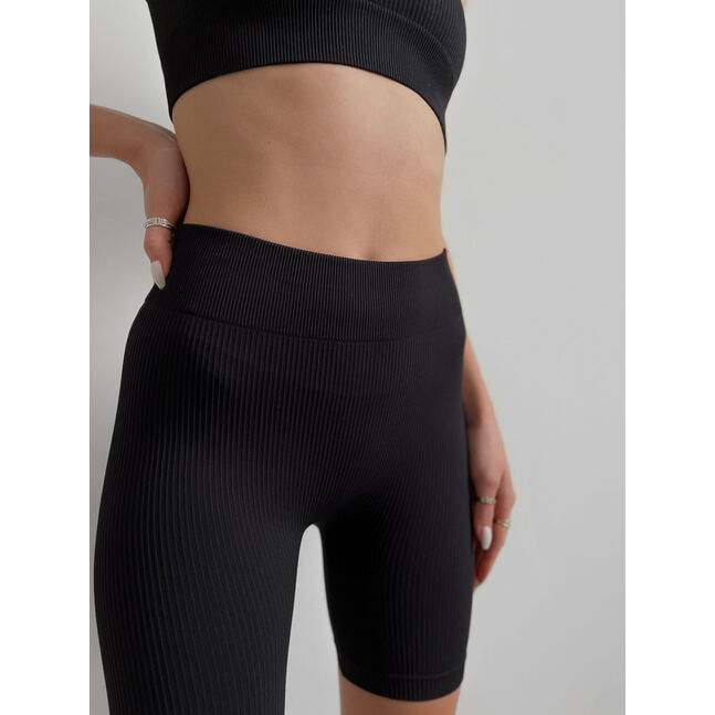 Power Rib Mid Rise Bike Shorts black