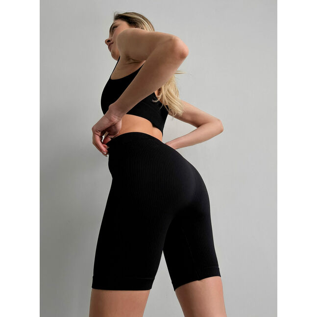 Power Rib Mid Rise Bike Shorts black