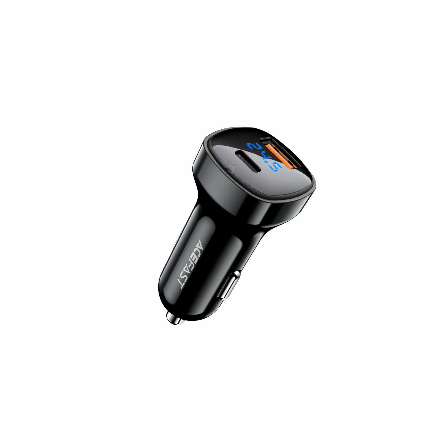 Acefast 66W Car Charger /USB-A + USB-C, 2 Port, Дижитал дэлгэц/