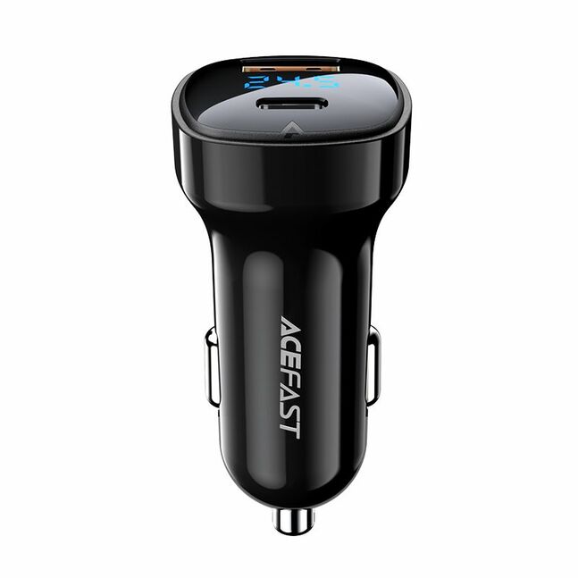 Acefast 66W Car Charger /USB-A + USB-C, 2 Port, Дижитал дэлгэц/