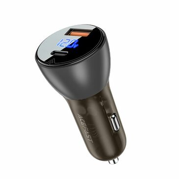 Acefast 63W Car Charger /USB-A + USB-C, 2 Port, Дижитал дэлгэц/