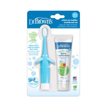 Dr.Brown's - Natural Flow Infant Toothbrush Toothpaste Set / Шүдний сойз ОО-сэт