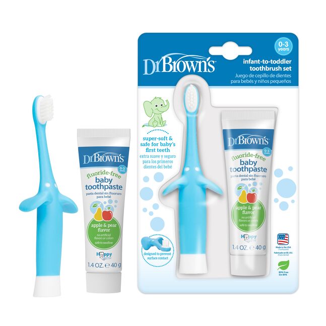 Dr.Brown's - Natural Flow Infant Toothbrush Toothpaste Set / Шүдний сойз ОО-сэт