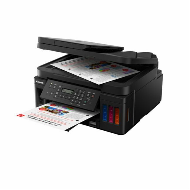 Canon PIXMA G7070 (CISS A4 MFP (Print, Copy, Scan, Fax), B&W 13ipm, Color 6.8ipm, 4800x1200 dpi, ADF, Wi-Fi, Duplex, 100-sht ASF, 250-sht Ca, ARS, MIB, AAPMac & Windows, GI-70 (PGBK-6,000 pages, CMY-7,700 pages)) 3114C012