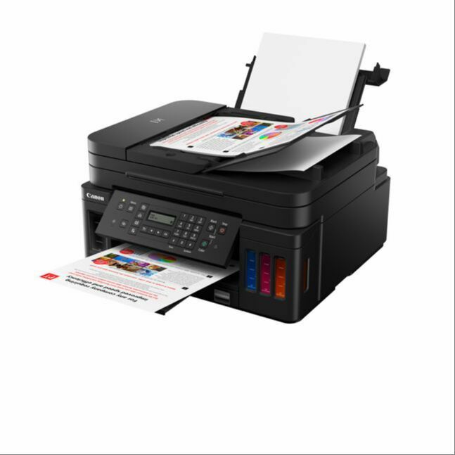 Canon PIXMA G7070 (CISS A4 MFP (Print, Copy, Scan, Fax), B&W 13ipm, Color 6.8ipm, 4800x1200 dpi, ADF, Wi-Fi, Duplex, 100-sht ASF, 250-sht Ca, ARS, MIB, AAPMac & Windows, GI-70 (PGBK-6,000 pages, CMY-7,700 pages)) 3114C012