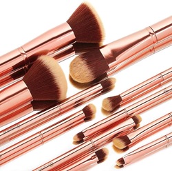 BH Cosmetics Metal Rose 11 Piece Brush Set With Cosmetic Bag