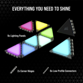 Corsair iCUE LC100 Case Accent Lighting Panels - Mini Triangle - 9x Tile Expansion Kit