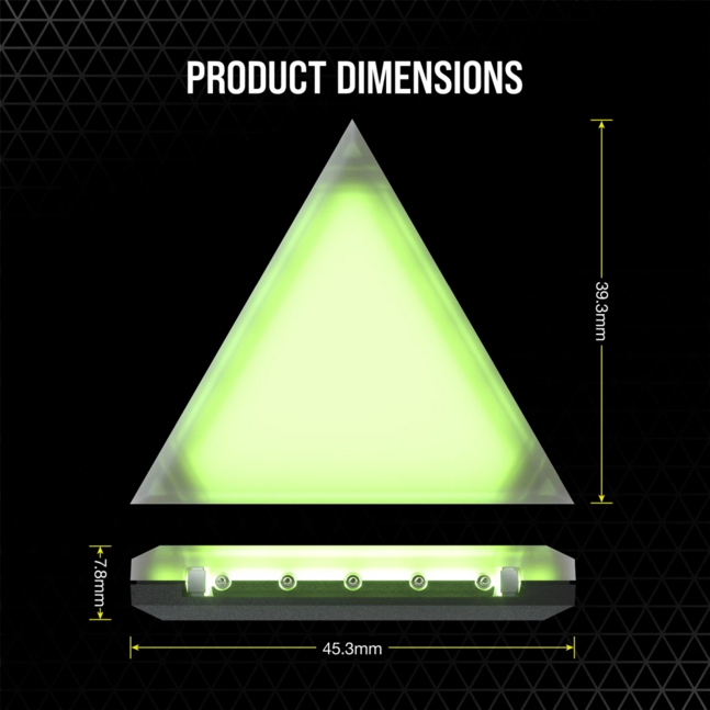 Corsair iCUE LC100 Case Accent Lighting Panels - Mini Triangle - 9x Tile Expansion Kit