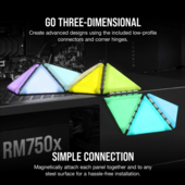 Corsair iCUE LC100 Case Accent Lighting Panels - Mini Triangle - 9x Tile Expansion Kit