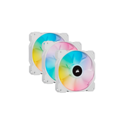 CORSAIR SP120 RGB ELITE, 120mm RGB LED Fan with AirGuide, Triple Pack with Lighting Node CORE (White)